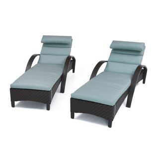 View Cerralvo Contemporary Reclining Chaise Lounge with Sunbrella Cushion Set of 2