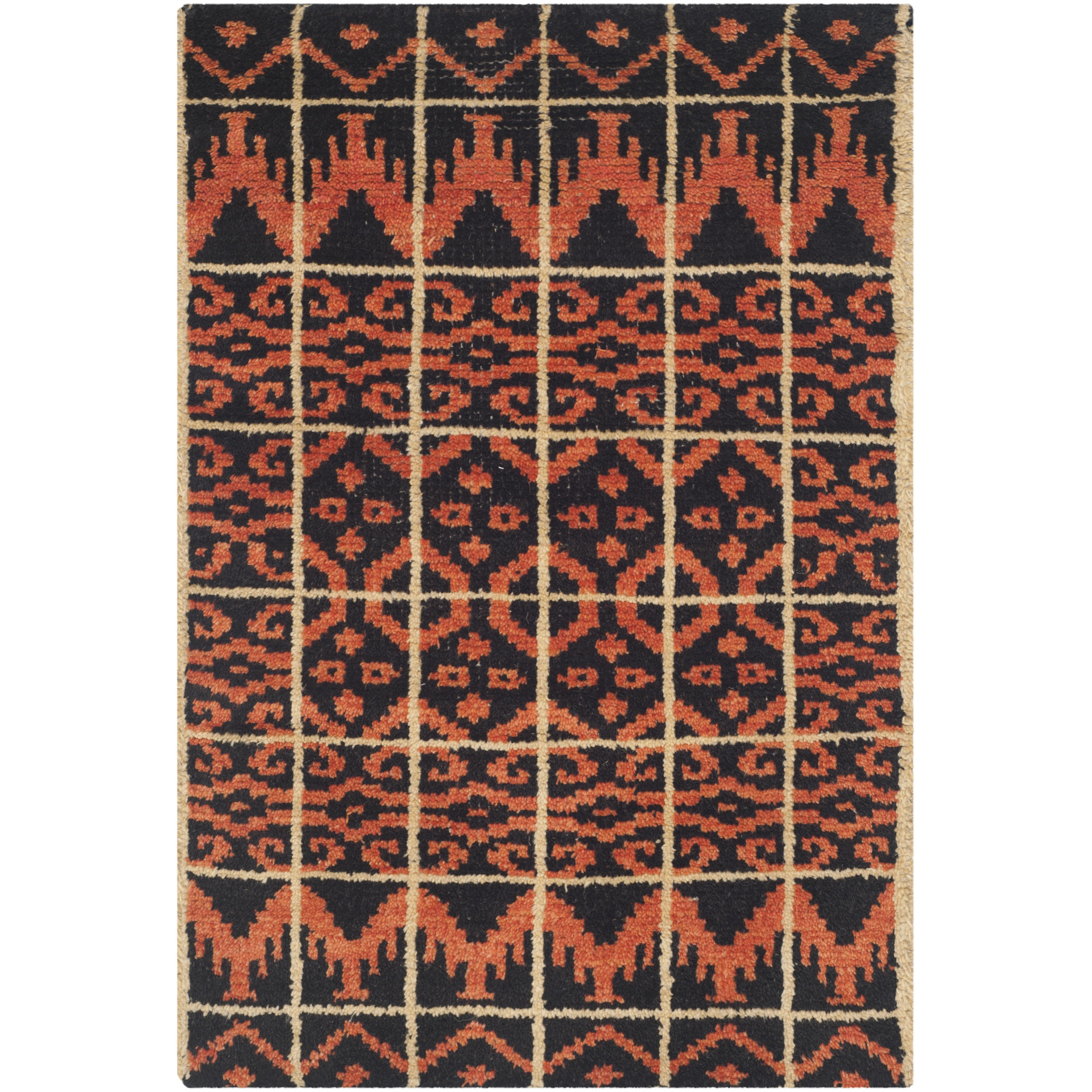 Gretta Orange Black Contemporary Rug