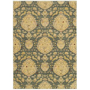 Antigua Floral Blue/Beige Area Rug