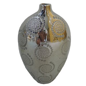 Nadya Imprinted Medallion Floor Vase