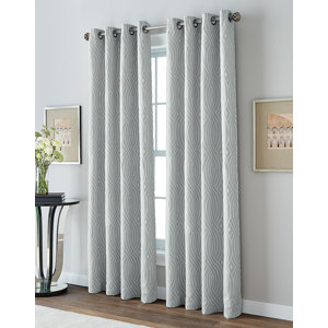 Marquerite Geometric Room Darkening Grommet Single Curtain Panel