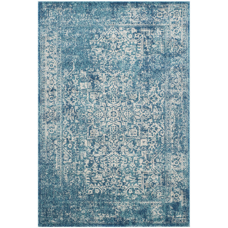 Mistana Elson Blue/Ivory Area Rug & Reviews Wayfair