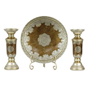 Angelique 4 Piece Polyresin Candlestick Set