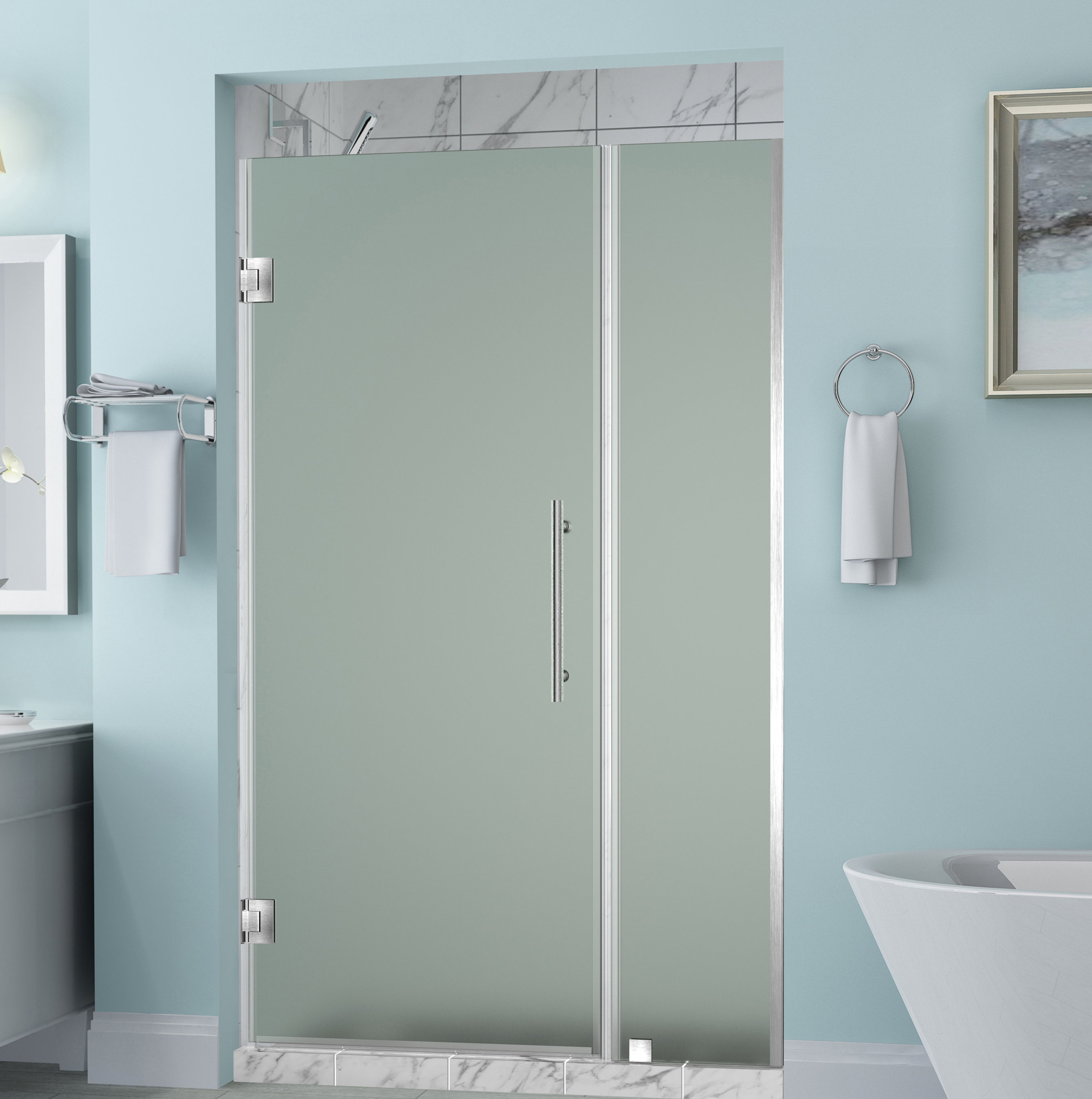 Aston Belmore 34 X 72 Hinged Frameless Shower Door Wayfair