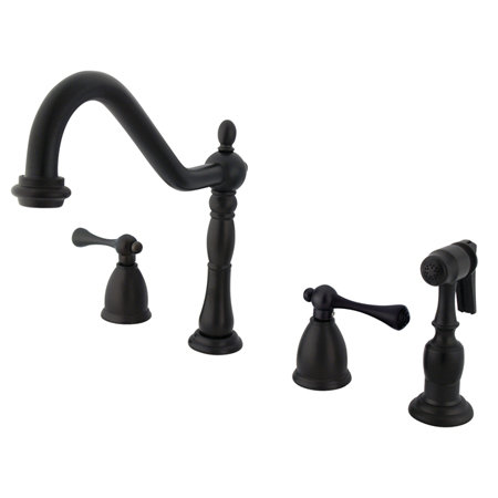 Kingston Brass Heritage Double Handle Kitchen Faucet With