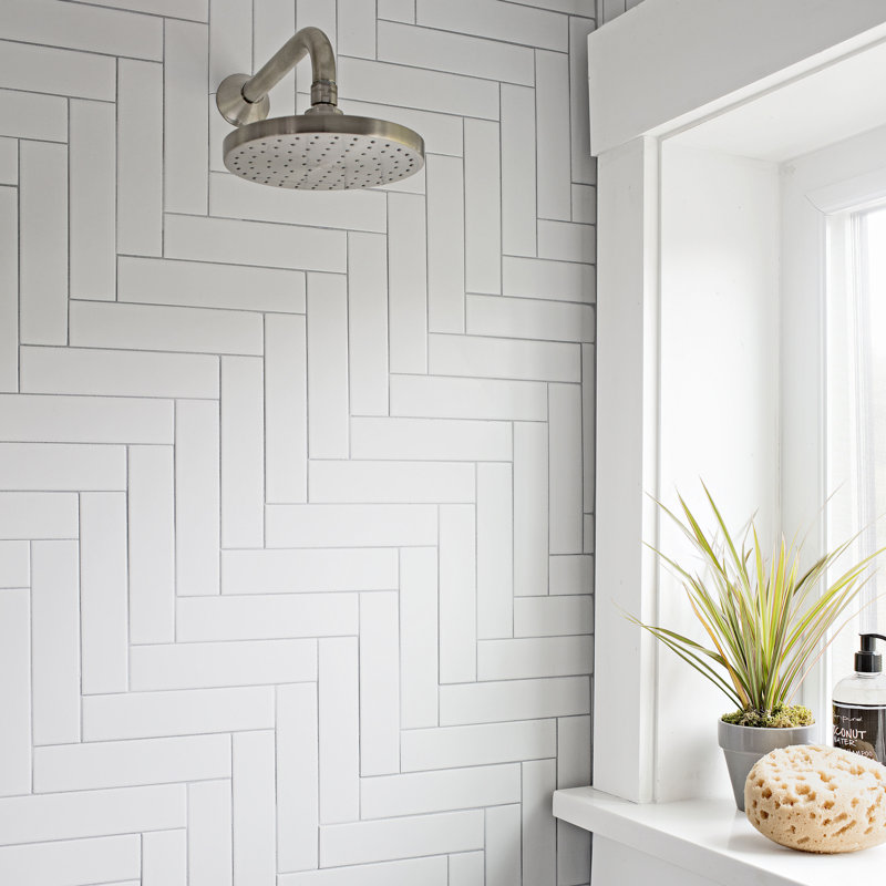 Elitetile Retro 1 75 X 7 63 Porcelain Field Tile In Matte White Retro 1 75 X 7 63 Porcelain Field Tile In Matte White
