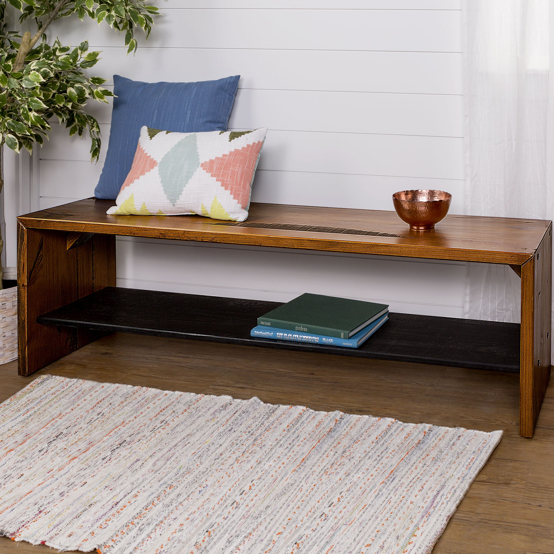 Arocho Rustic Solid Reclaimed Wood Storage Bench Reviews Birch Lane