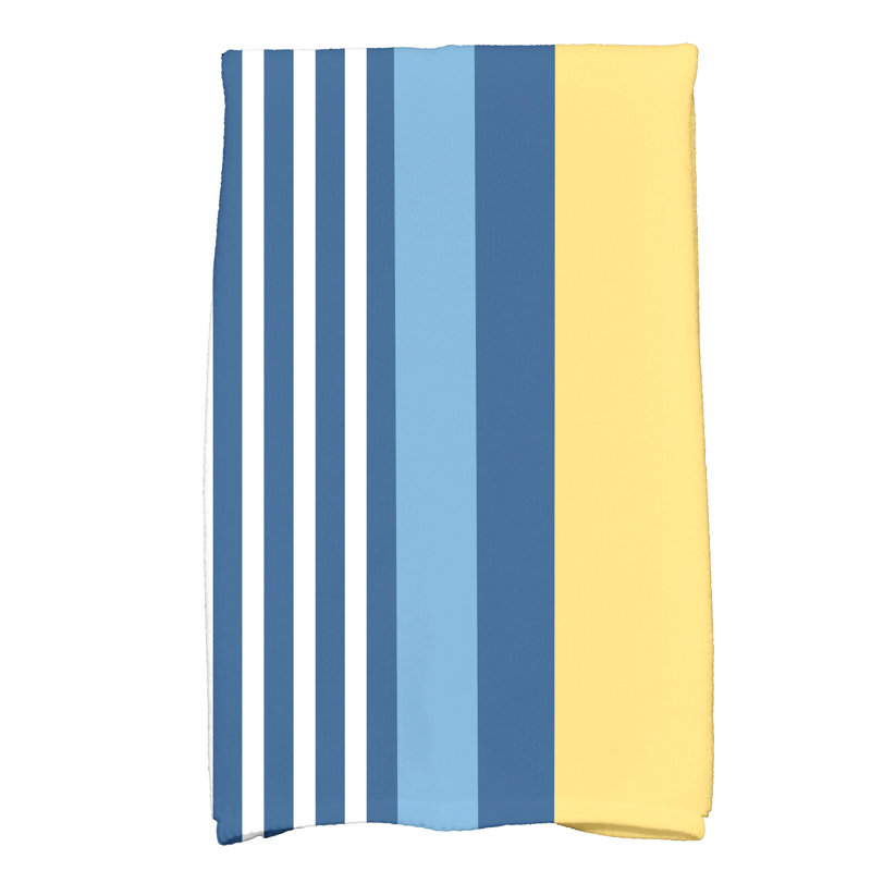 blue and yellow hand towels