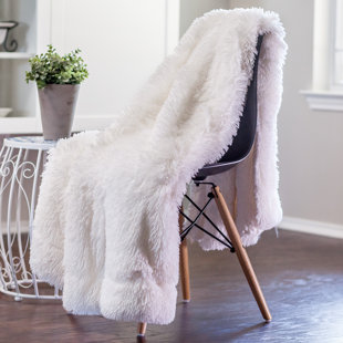 Chair Throw Covers Wayfair Roth Gy Super Elegent Sherpa Long Fur Throw