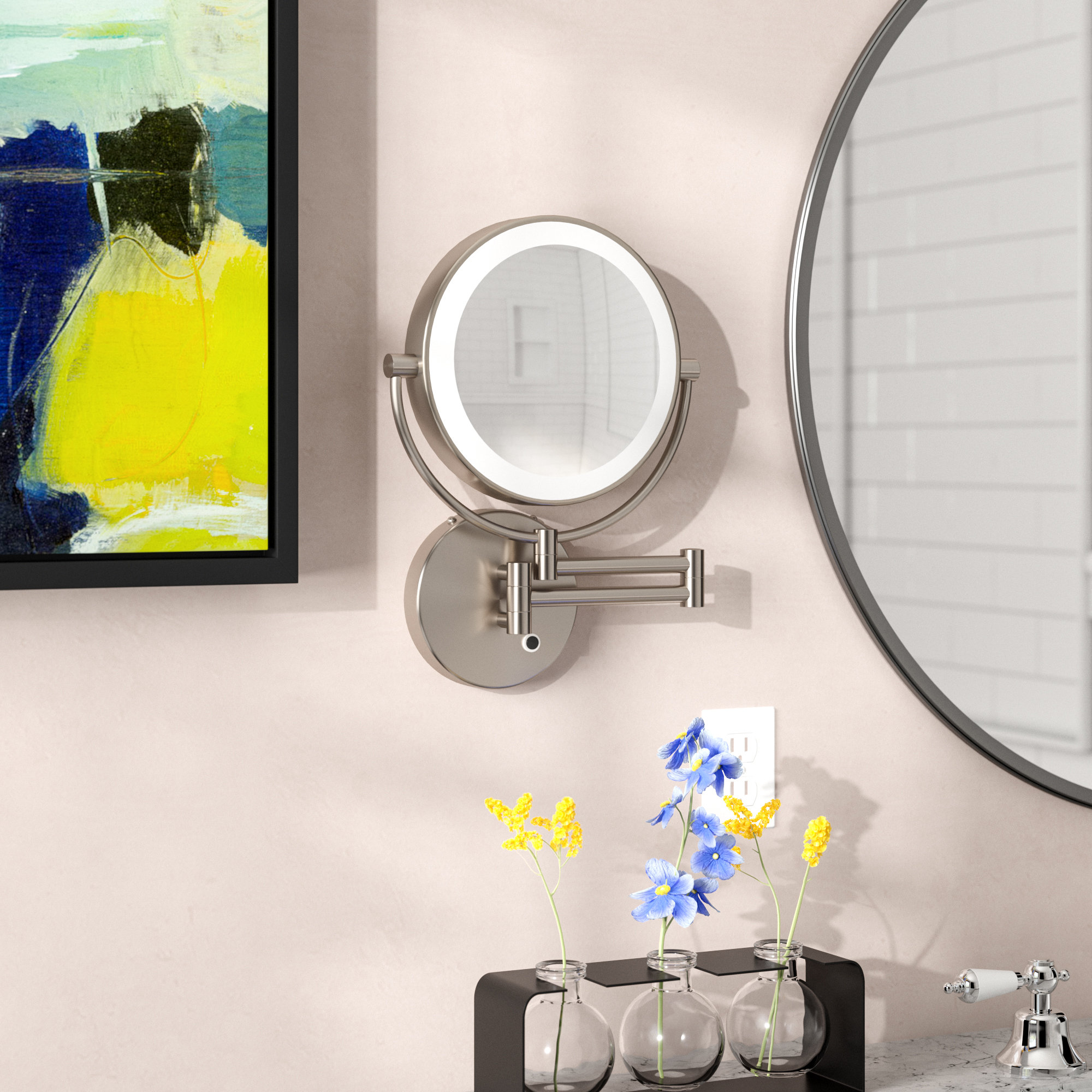 Wrought Studio Howell Lighted Wall Mount Mirror Reviews Wayfair