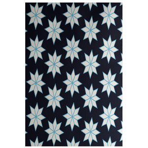Christmass Geometric Blue Indoor/Outdoor Area Rug