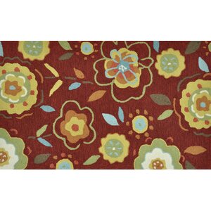 Summerton Hand-Hooked Red/Yellow Area Rug