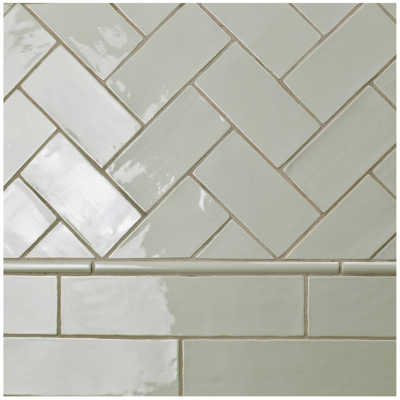 Elitetile Tivoli 3 X 6 Ceramic Subway Tile In Sage Green Wayfair Tivoli 3 X 6 Ceramic Subway Tile In Sage Green