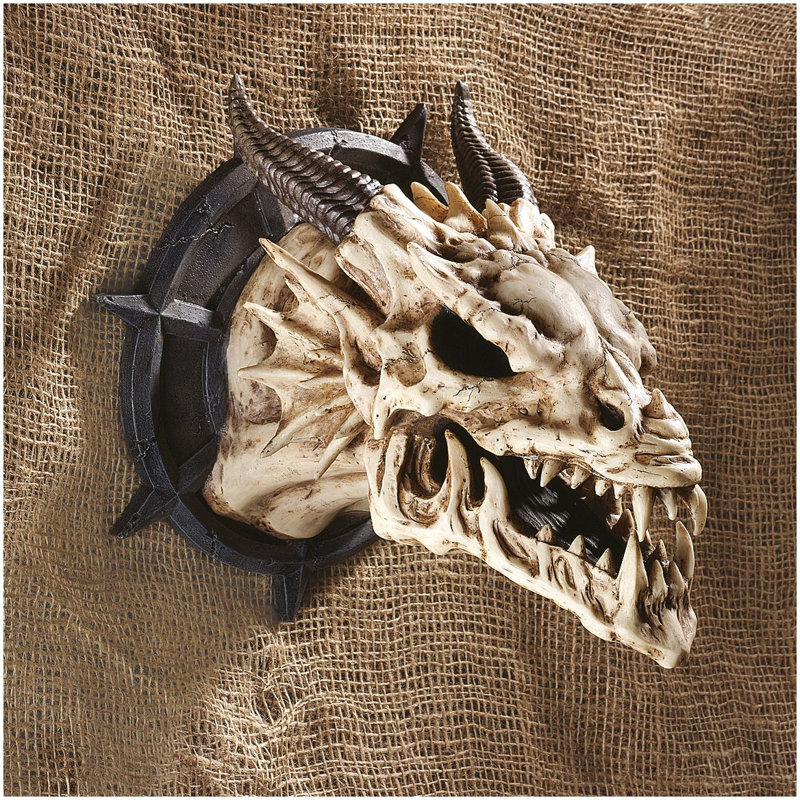 Design Toscano Horned Dragon Skull Wall Décor Reviews Wayfair Horned Dragon Skull Wall Décor