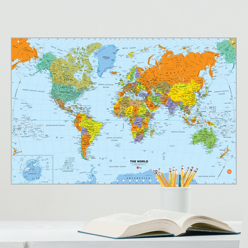 WallPops! World Dry Erase Map Wall Decal & Reviews | Wayfair.ca