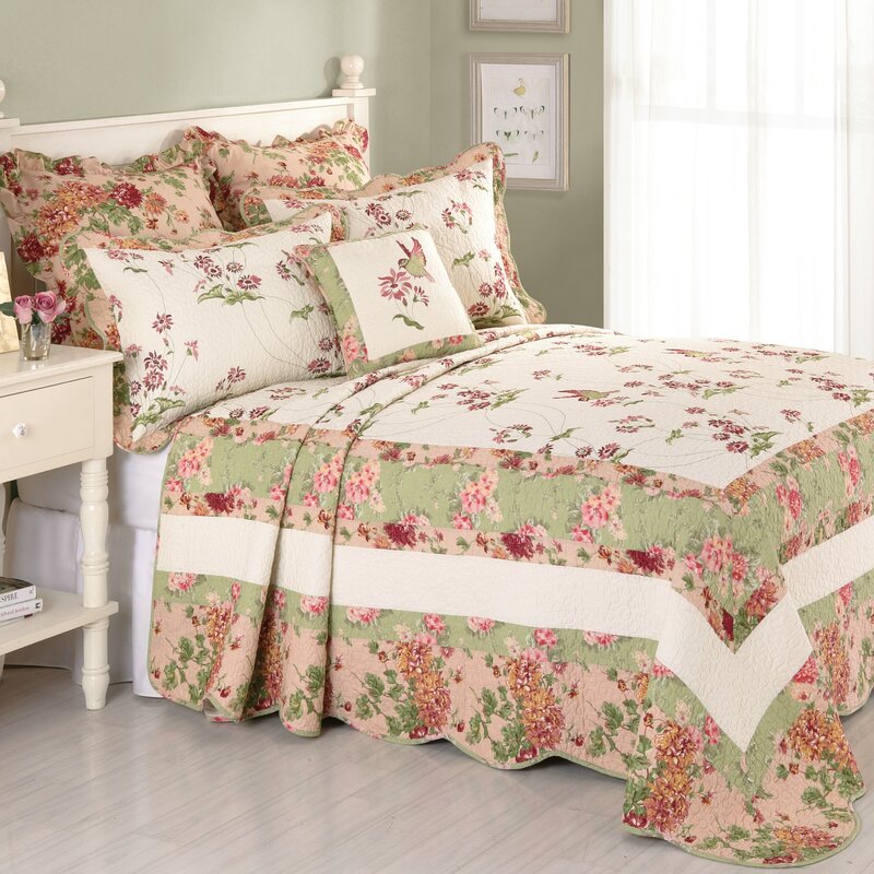 Laurel and Mayfair Jasmine Cotton Quilted Bedspread & Reviews | Wayfair