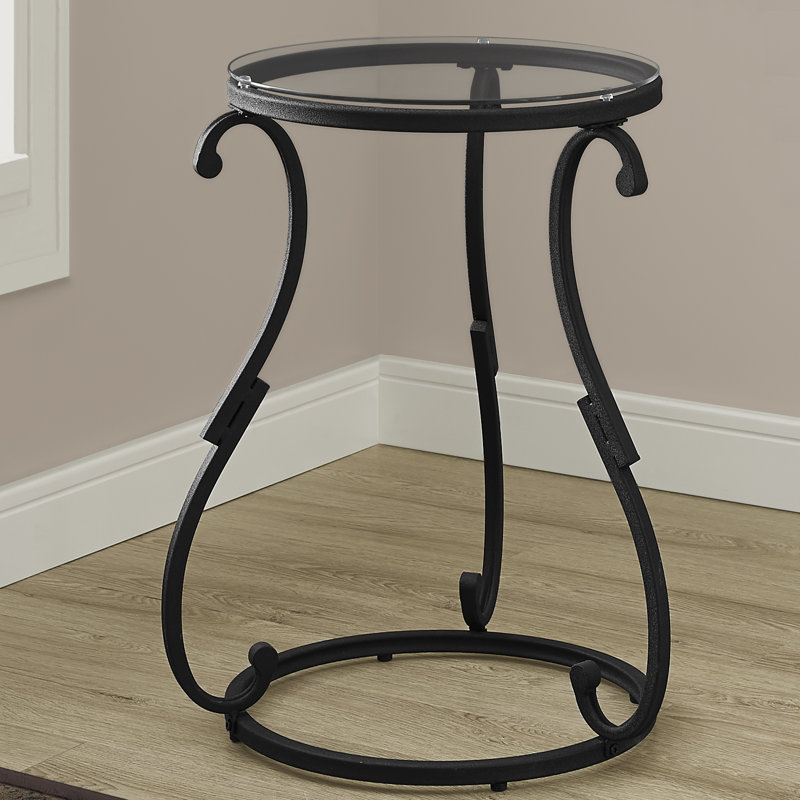Monarch Specialties Inc. Hammered Black Metal End Table & Reviews Wayfair