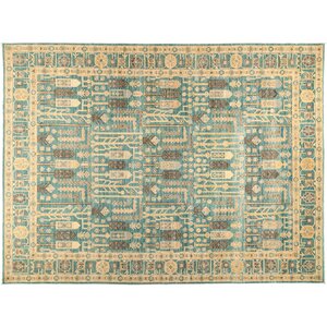 One-of-a-Kind Fine Ghazni Hand-Knotted Blue Area Rug