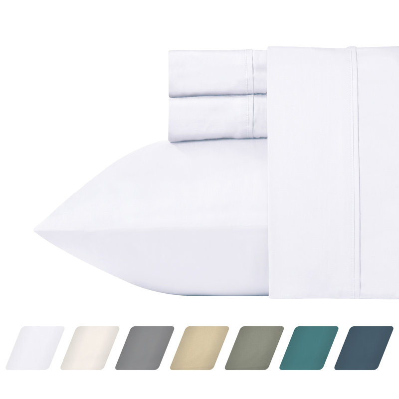 Darby Home Co Shropshire 300 Thread Count 100 Cotton Percale Sheet Shropshire 300 Thread Count 100 Cotton Percale Sheet Set