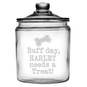 64 oz. Personalized Ruff Day Half Gallon Treat Jar with Lid