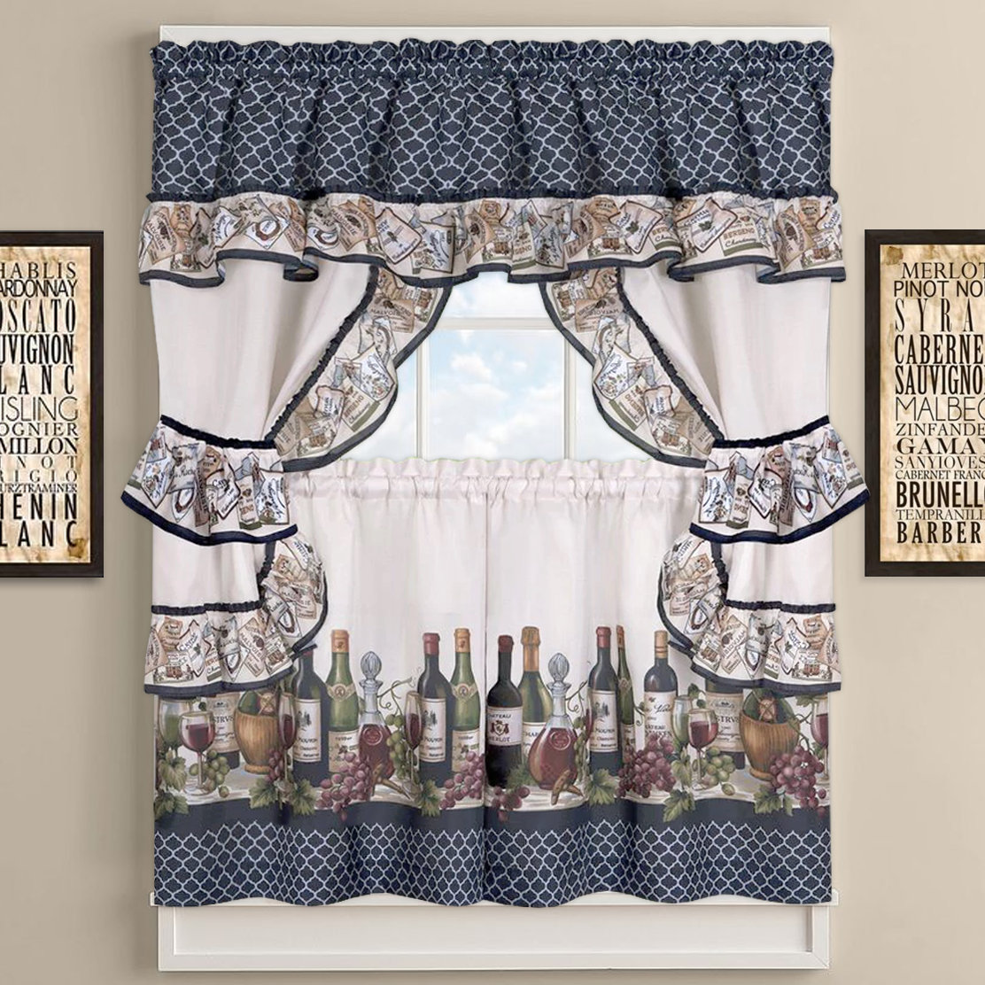 Sweet Home Collection Cau Wines Cottage Kitchen Curtains Wayfair