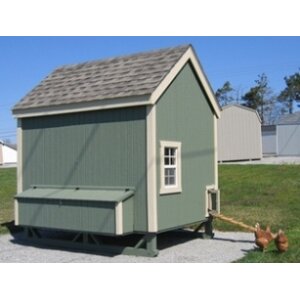Colonial Gable Chicken House with Ramp and Nesting Box