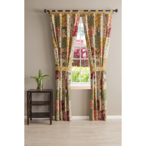 St. John Patchwork Sheer Tab Top Curtain Panels (Set of 2)