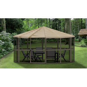 14 Ft. W x 14 Ft. D Aluminum Permanent Gazebo