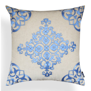 Periwinkle Throw Pillows Wayfair Leanne Baroque Periwinkle Cotton Throw Pillow