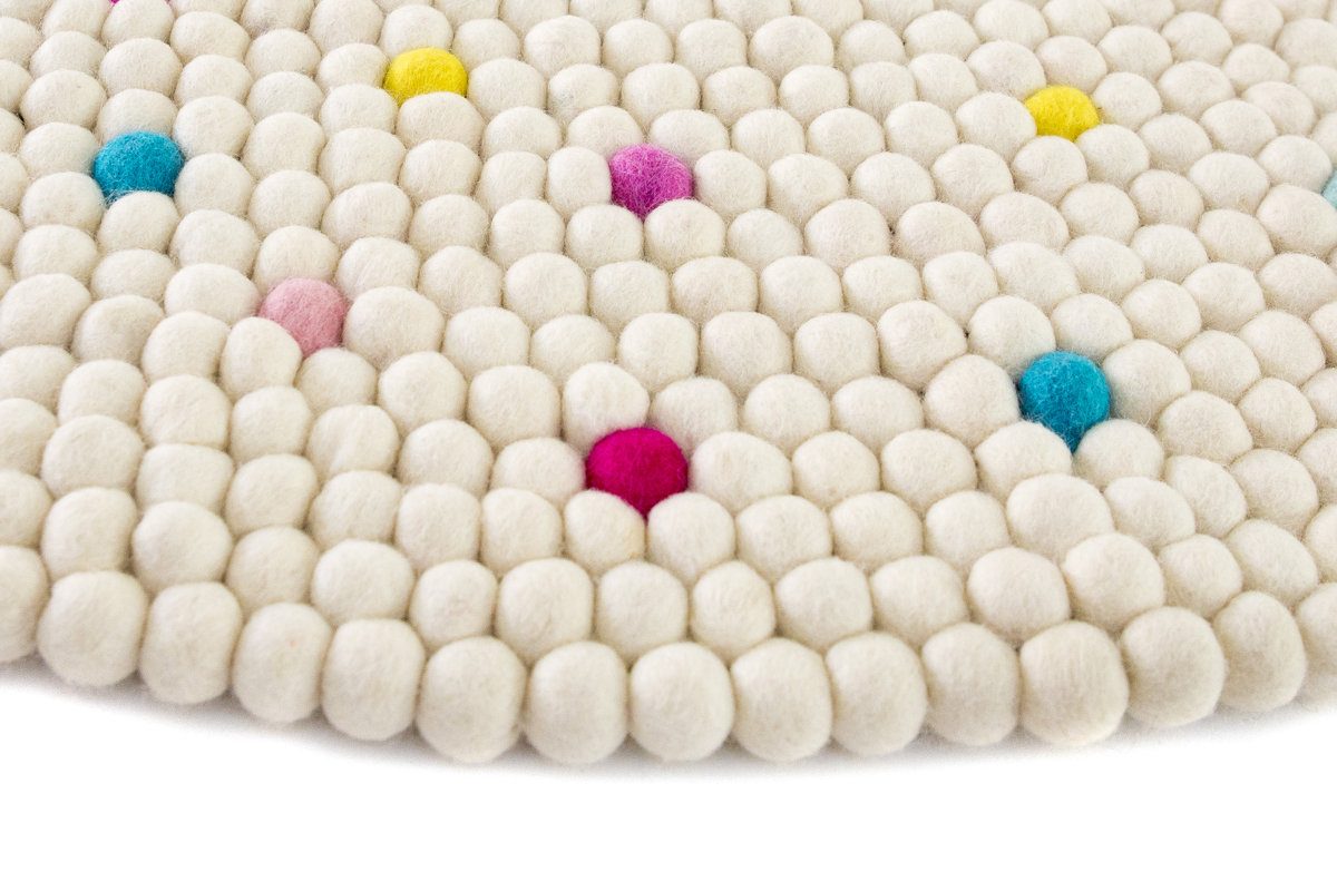 Walk On Me Happy as Larry Sprinkles Felt Ball Rug & Reviews Wayfair