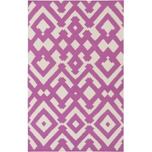 Hemel Magenta/Ivory Geometric Area Rug