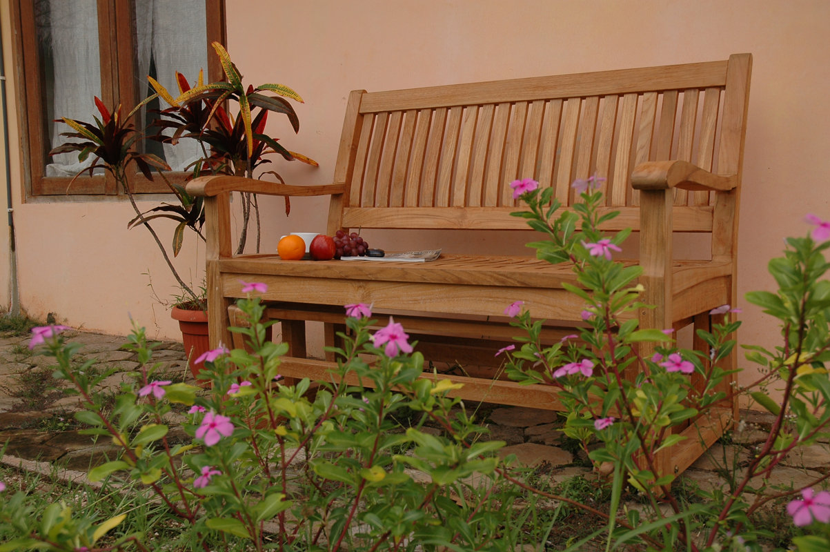 Anderson Teak DelAmo Teak Garden Glider Bench & Reviews Wayfair