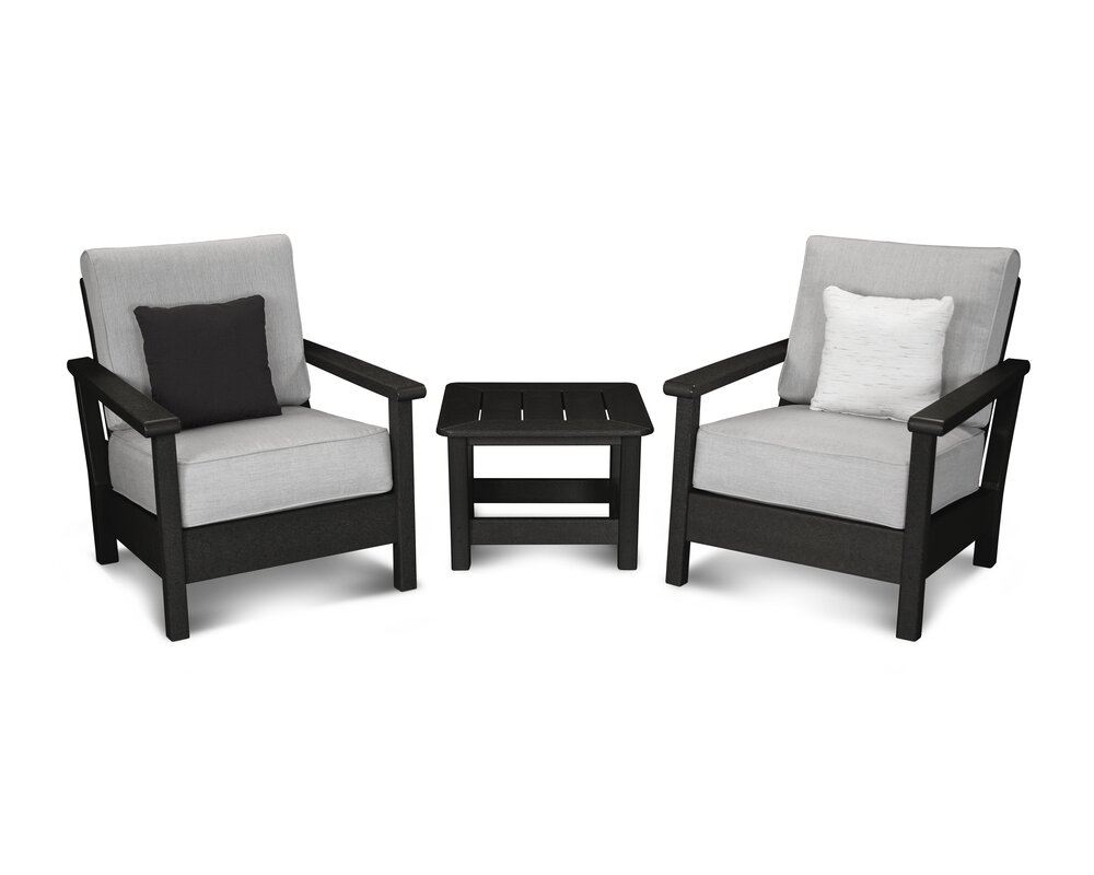 Polywood® Harbour 3 Piece Deep Seating Group With Cushion Wayfair