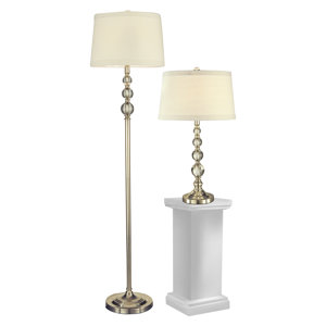 Optic 2 Piece Table and Floor Lamp Set (Set of 2)
