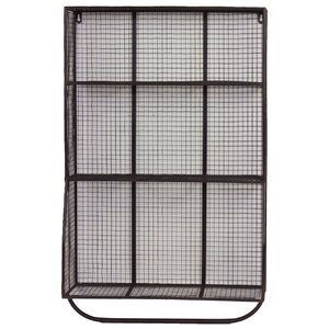 9 Hole Metal Wall Cubby with Hanger Bar