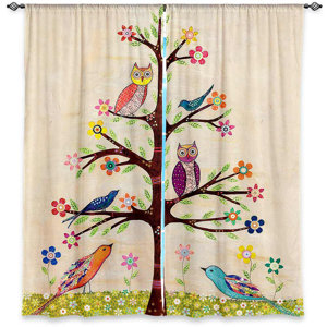 Nature/Floral Room Darkening Curtain Panels (Set of 2)