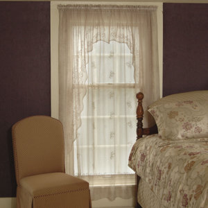 Omri Sheer Divine Geometric Sheer Rod Pocket Single Curtain Panel