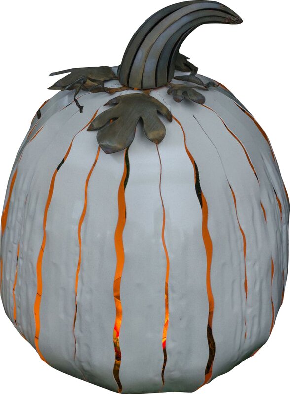 Desert Steel XL White Pumpkin Luminary & Reviews | Wayfair