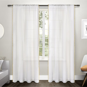 Rockport Solid Sheer Rod Pocket Curtain Panels (Set of 2)
