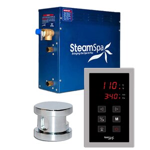 SteamSpa Oasis 6 KW QuickStart Steam Bath Generator Package in Polished Chrome