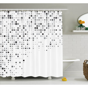 Pattern Composed of Geometric Elements Radiant Rectangle Parallel Picture Shower Curtain Set