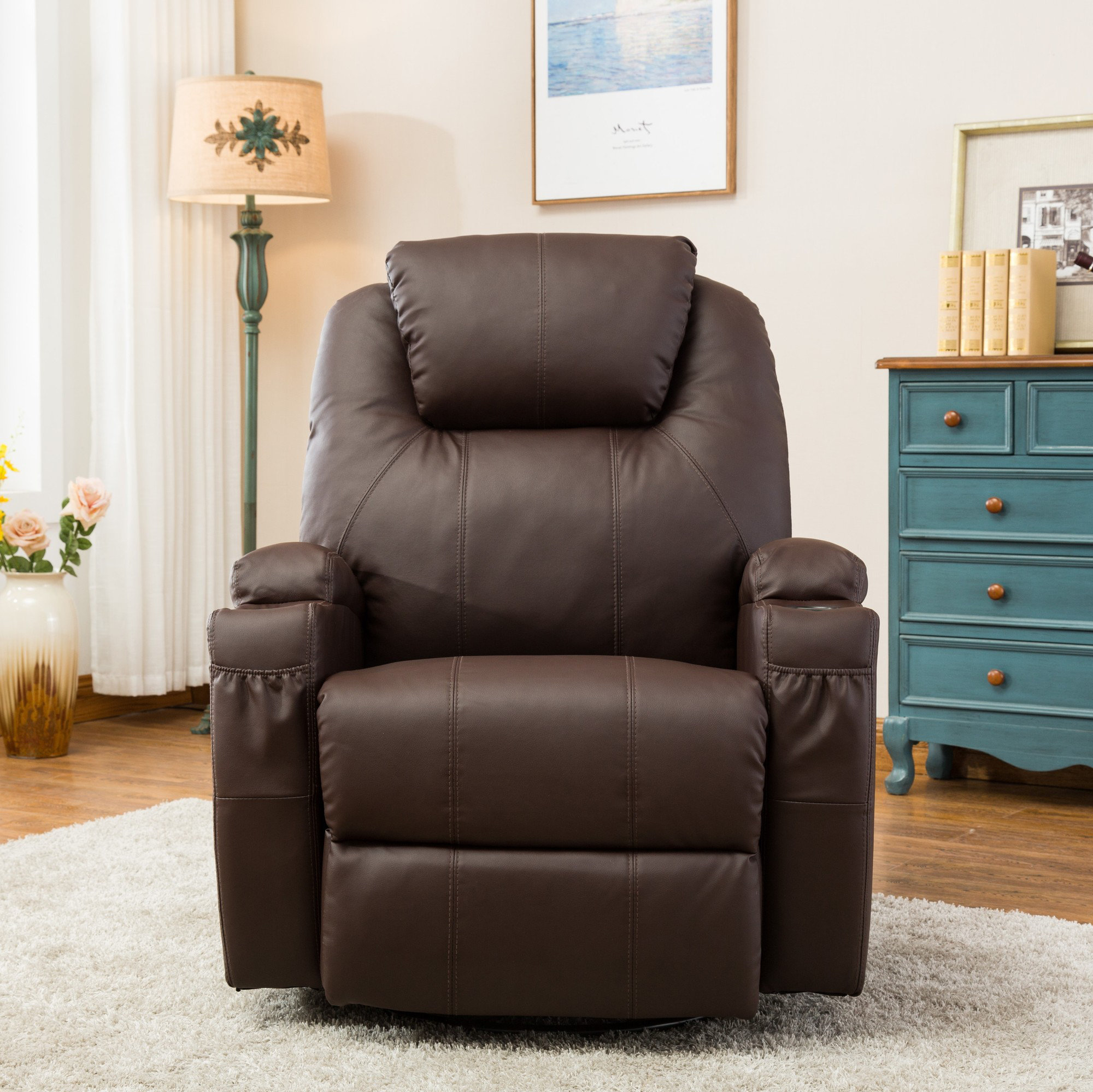 Control Reclining Heated Mage Chair
