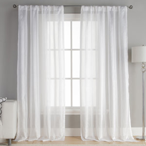 Mcbride Striped Semi-Sheer Curtain Panels (Set of 2)