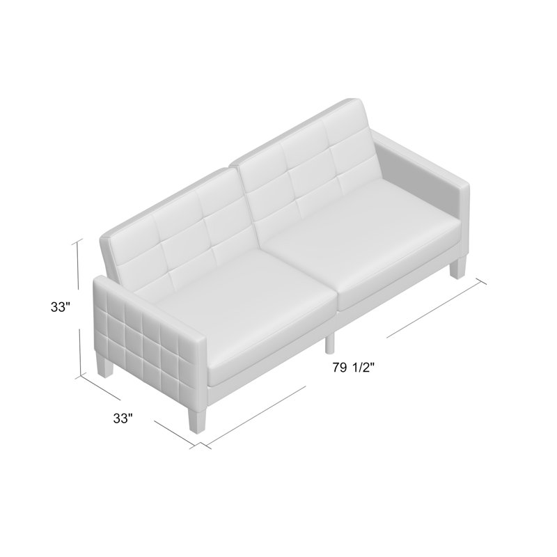 Anabelle Faux Leather Convertible Sofa