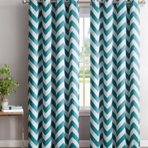 Khalil Chevron Blackout Thermal Grommet Curtain Panels (Set of 2)