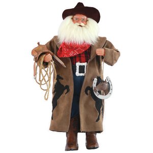 Cowboy with Horseshoe Figurine