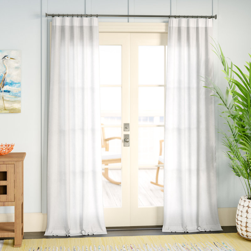 Beachcrest Home Pyrogi Solid Sheer Rod Pocket Single Curtain Panel