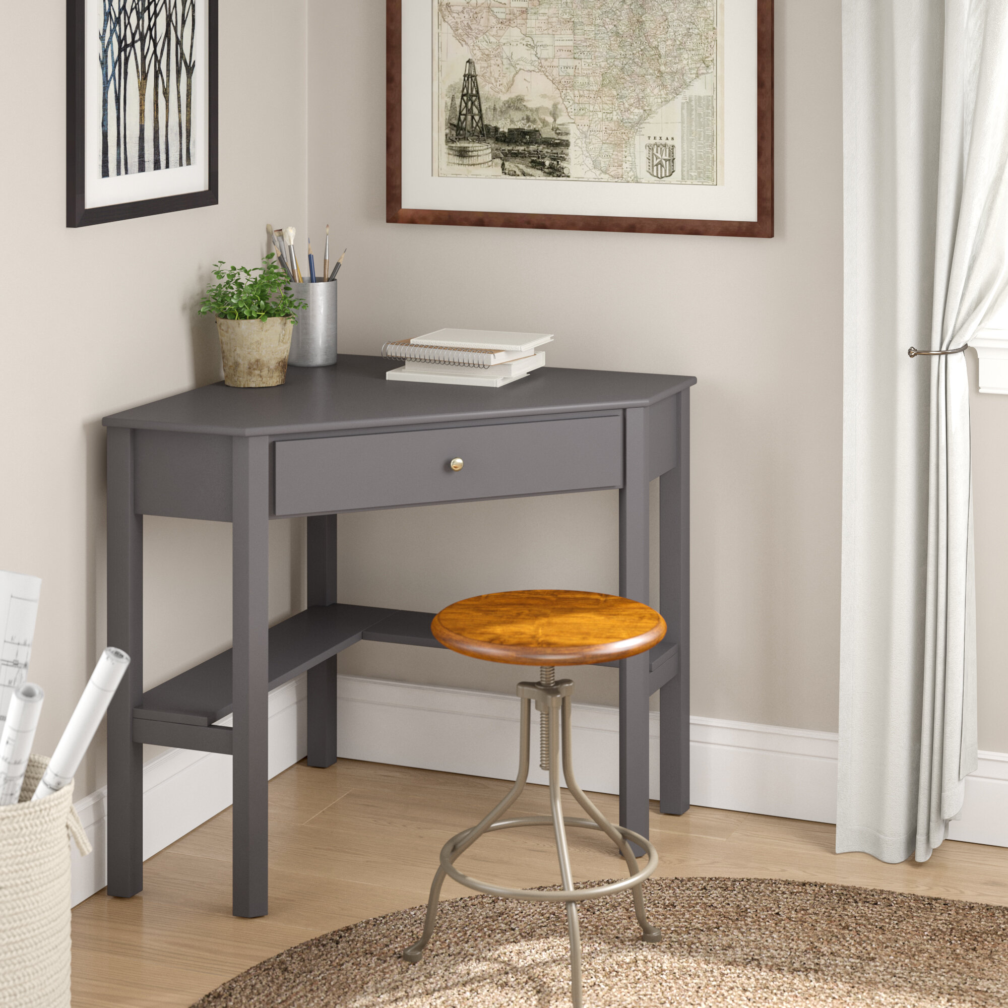 Andover Mills Suri Wood Corner Desk Reviews Wayfair