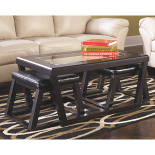 Coffee Tables With Seating You Ll Love Wayfair Parodi Coffee Table With 2 Nested Stool Set Of 3