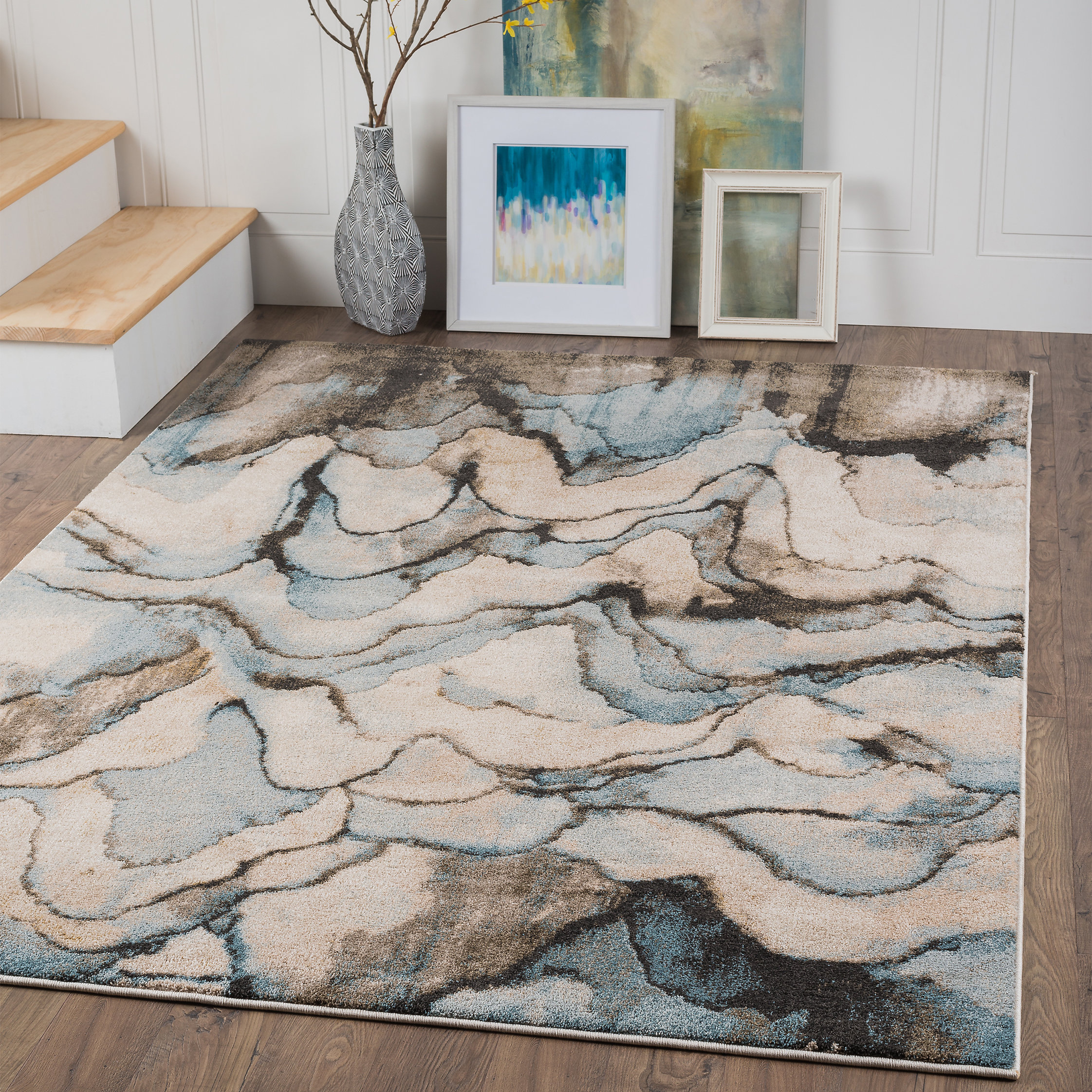 Kirkwood Blue Gray Area Rug Reviews Allmodern